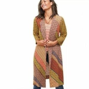 CAbi 5664 Poet Kimono Jacket Cardigan S Patchwork Boho